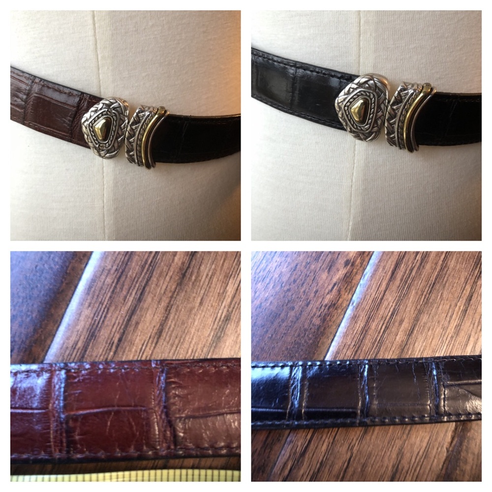 Brighton black / brown reversible leather belt M